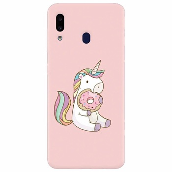 Husa silicon pentru Samsung Galaxy A20e, Unicorn Donuts Husa silicon pentru Samsung Galaxy A20e, Unicorn Donuts