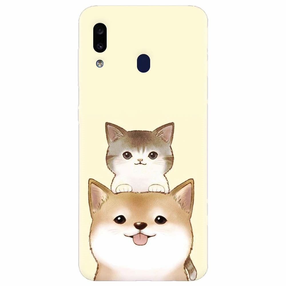 Husa silicon pentru Samsung Galaxy M20, Two Cat