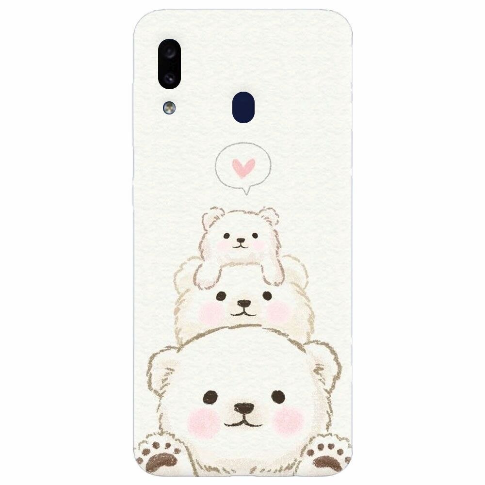 Husa silicon pentru Samsung Galaxy A20, Bear Family