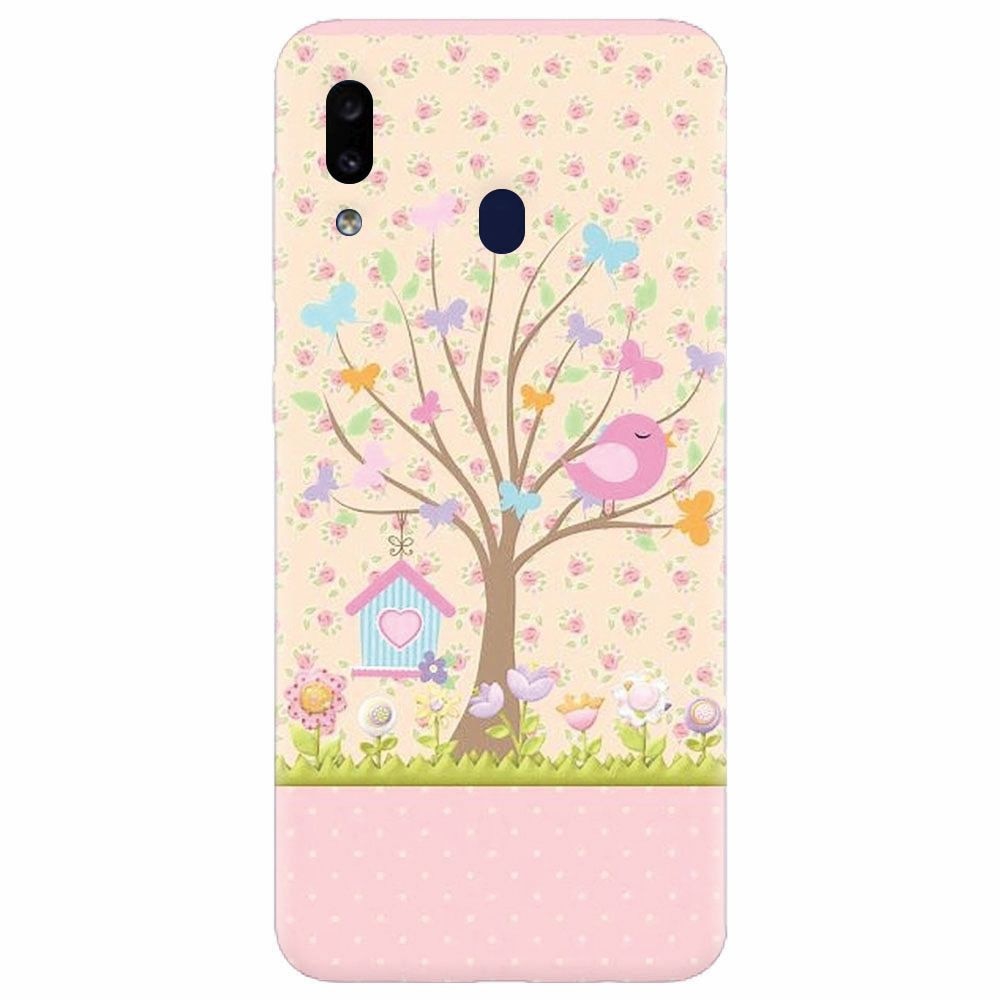 Husa silicon pentru Samsung Galaxy A20e, Cute Birdhouse