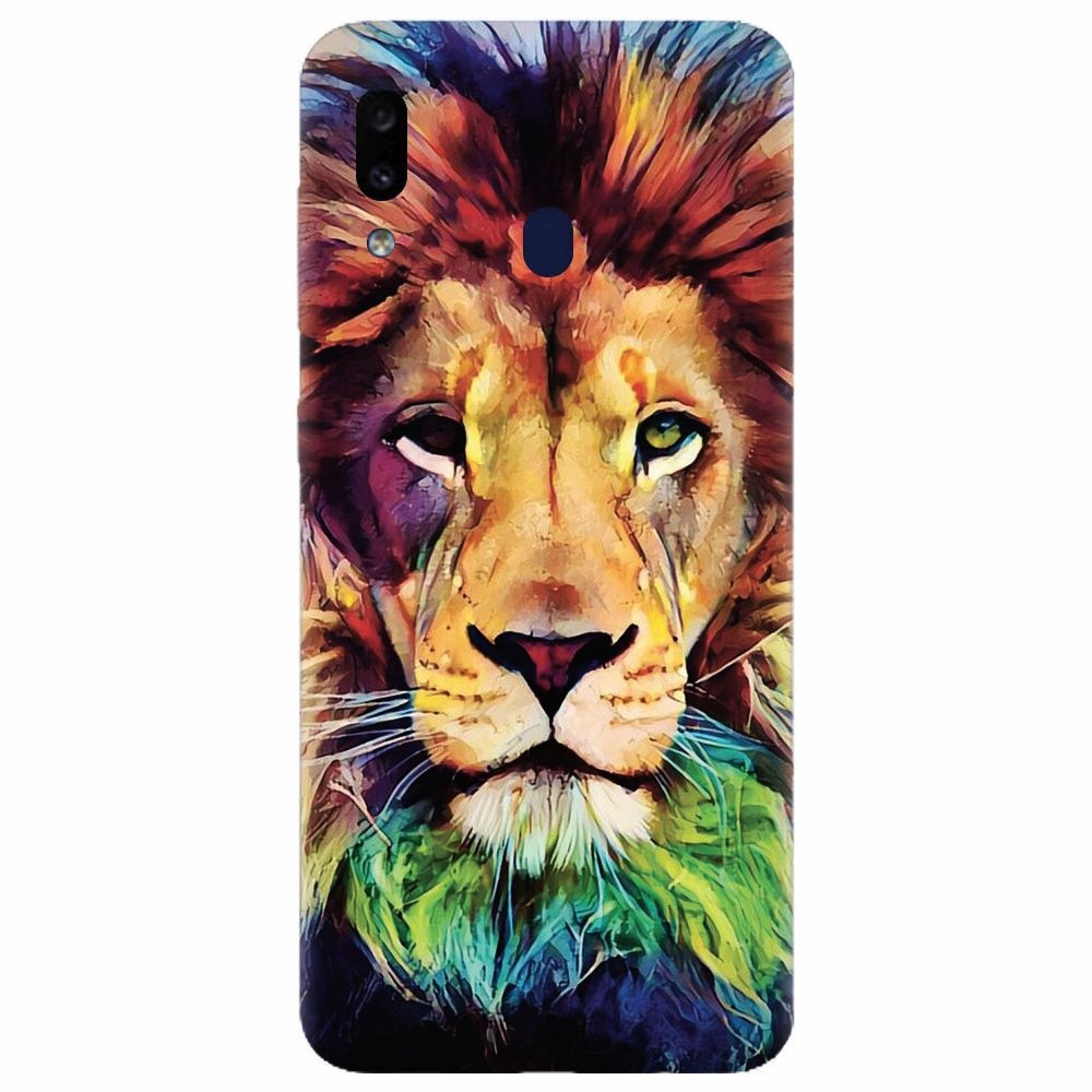 Husa silicon pentru Samsung Galaxy A20, Colorfull Lion
