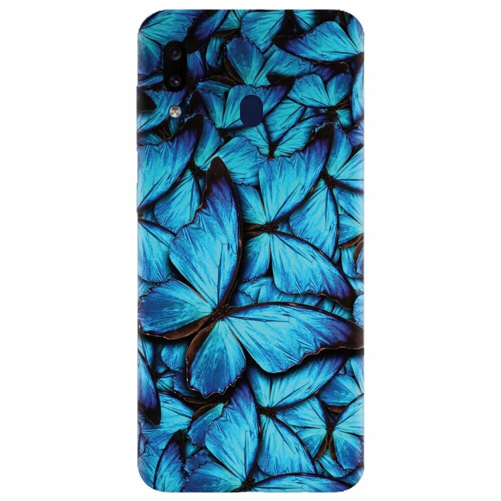Husa silicon pentru Samsung Galaxy A20e, Blue Butterfly 101