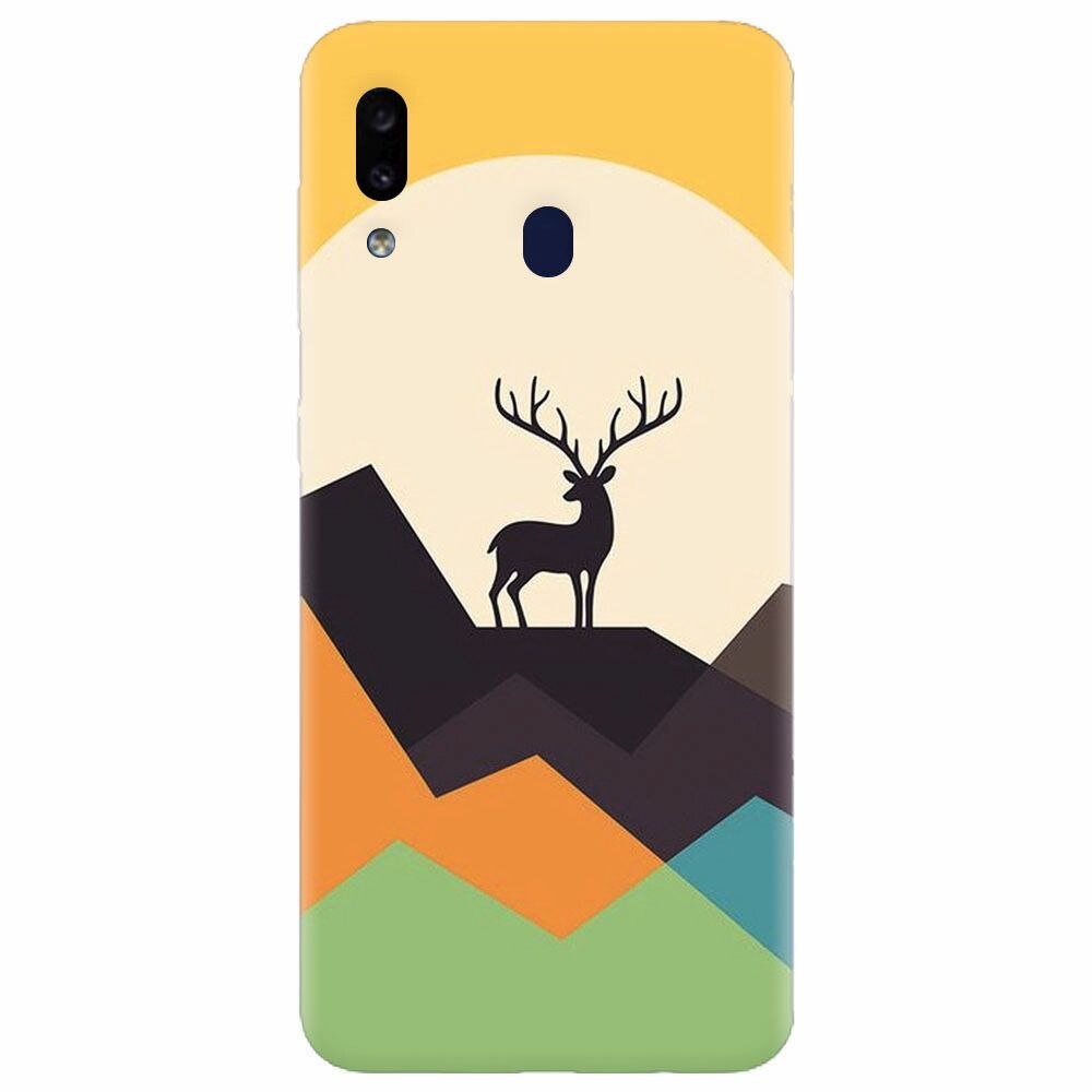 Husa silicon pentru Samsung Galaxy A20, Abstract Deer