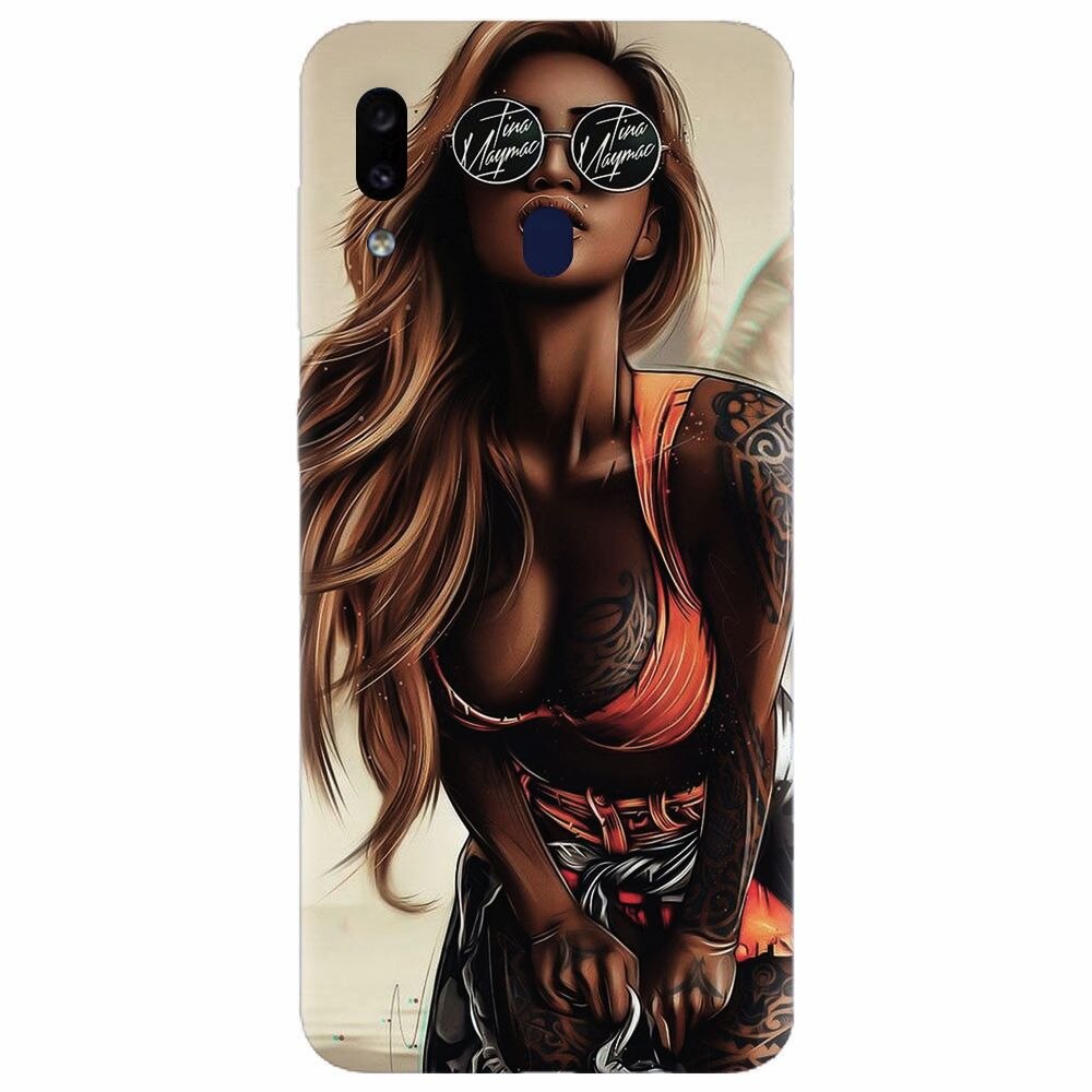 Husa silicon pentru Samsung Galaxy M20, Tattoed Girl