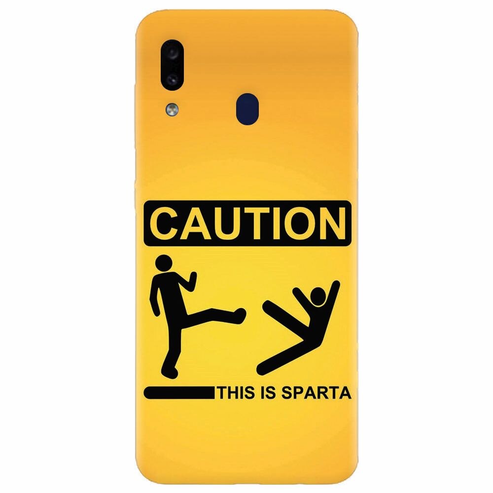 Husa silicon pentru Samsung Galaxy M20, This Is Sparta Funny Illustration