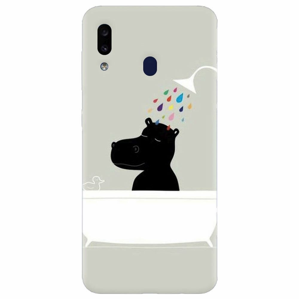 Husa silicon pentru Samsung Galaxy A20, Hippo Bath