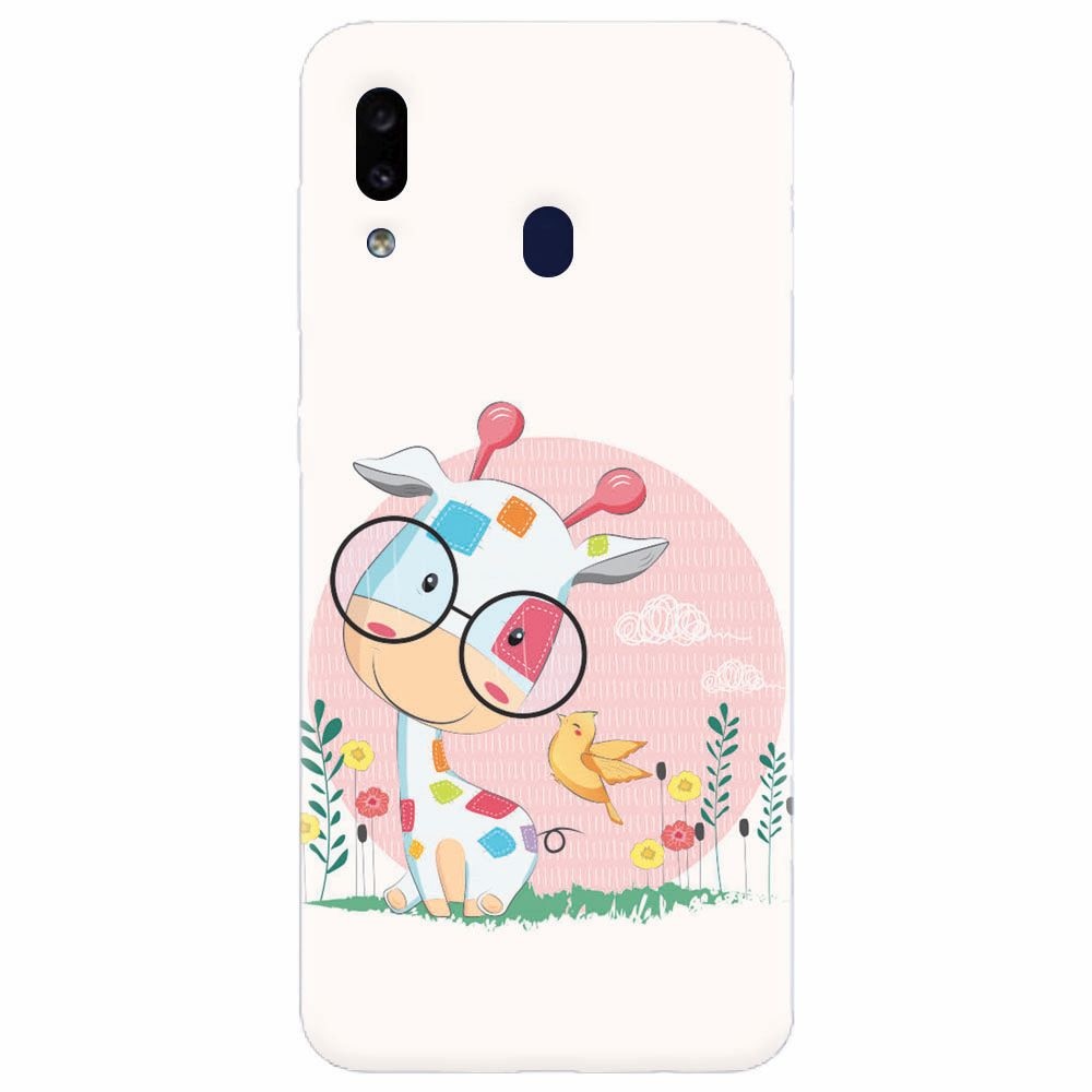 Husa silicon pentru Samsung Galaxy M20, Baby Giraffe