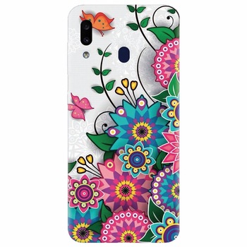 Husa silicon pentru Samsung Galaxy A20, Mandala Flowers Husa silicon pentru Samsung Galaxy A20, Mandala Flowers