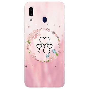 Husa silicon pentru Samsung Galaxy A20, Heart Baloons Husa silicon pentru Samsung Galaxy A20, Heart Baloons