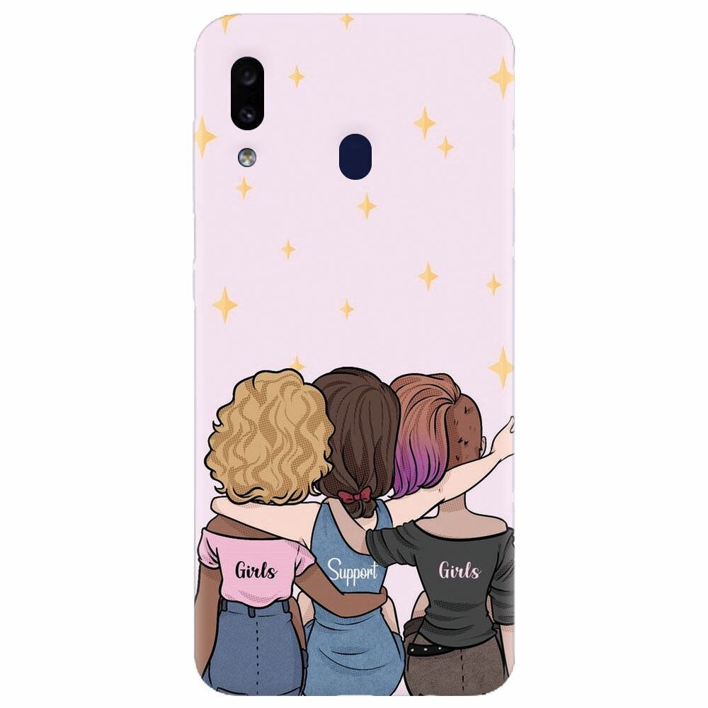 Husa silicon pentru Samsung Galaxy A40, Girls Support Girls