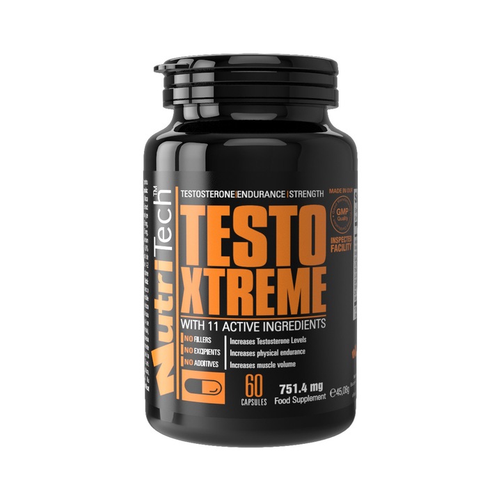 Supliment alimentar Stimulent testosteron Testo Xtreme, Nutritech, 60 capsule