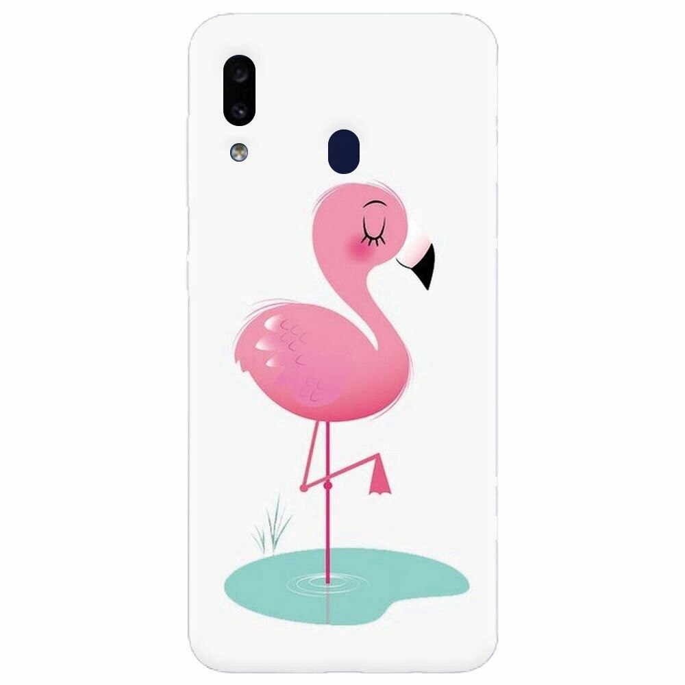 Husa silicon pentru Samsung Galaxy A20, Flamingo Pink