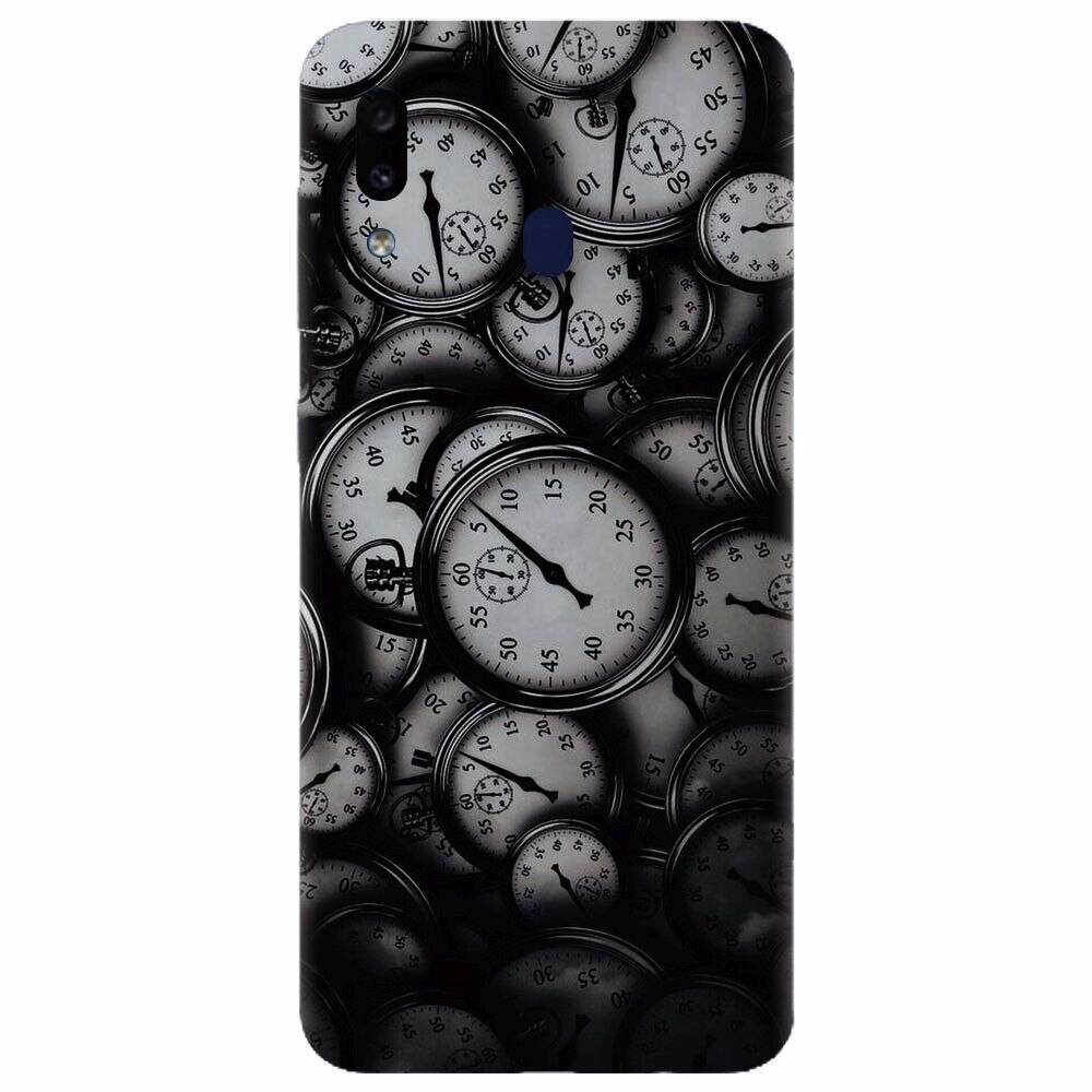 Husa silicon pentru Samsung Galaxy A20e, Clocks Bw