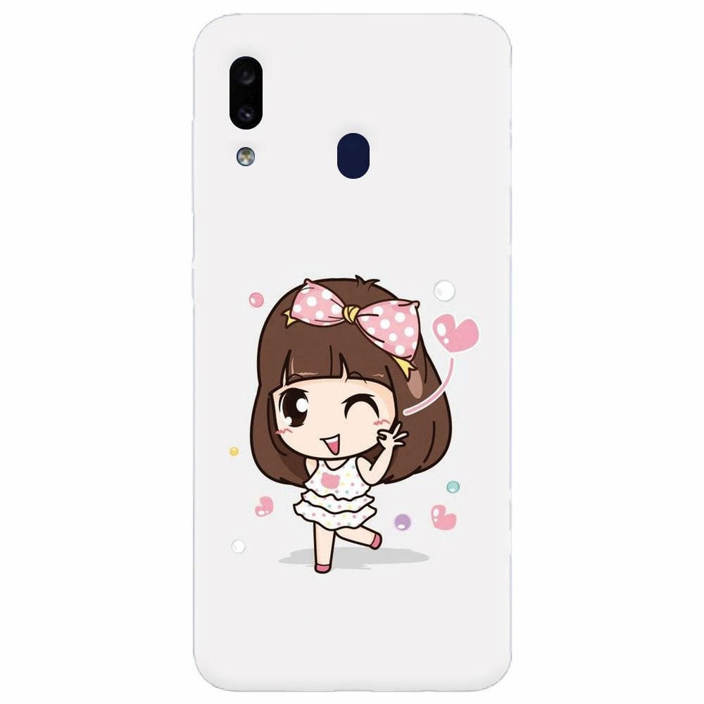 Husa silicon pentru Samsung Galaxy A20e, Happy Girl