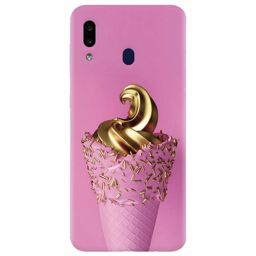 Husa silicon pentru Samsung Galaxy M20, Icecream Gold