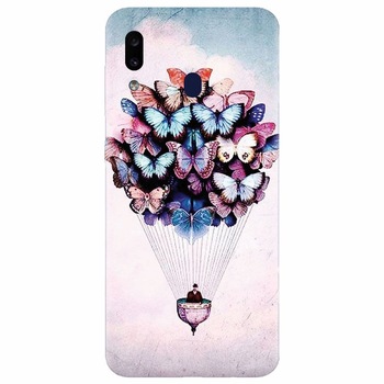 Husa silicon pentru Samsung Galaxy A30, Butterfly Baloon Husa silicon pentru Samsung Galaxy A30, Butterfly Baloon
