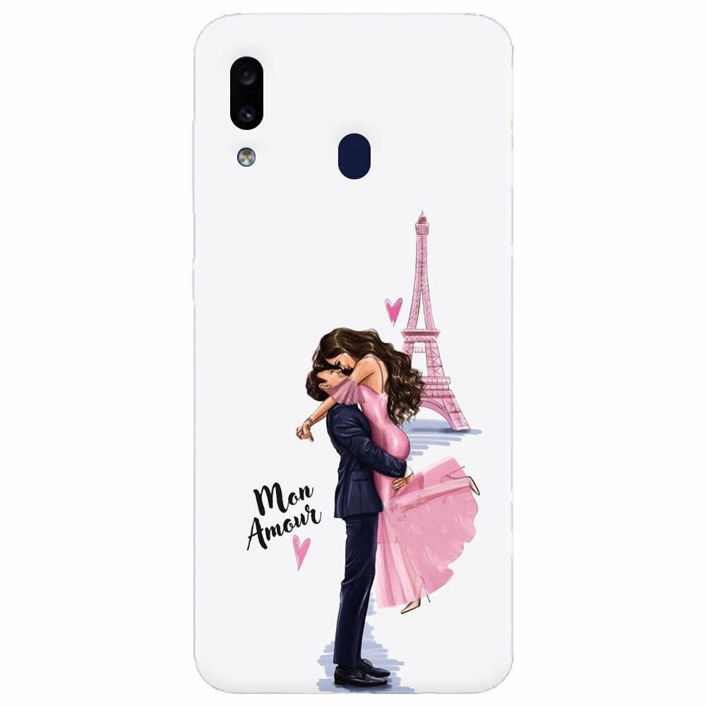 Husa silicon pentru Samsung Galaxy A20e, Paris Love Mon Amour