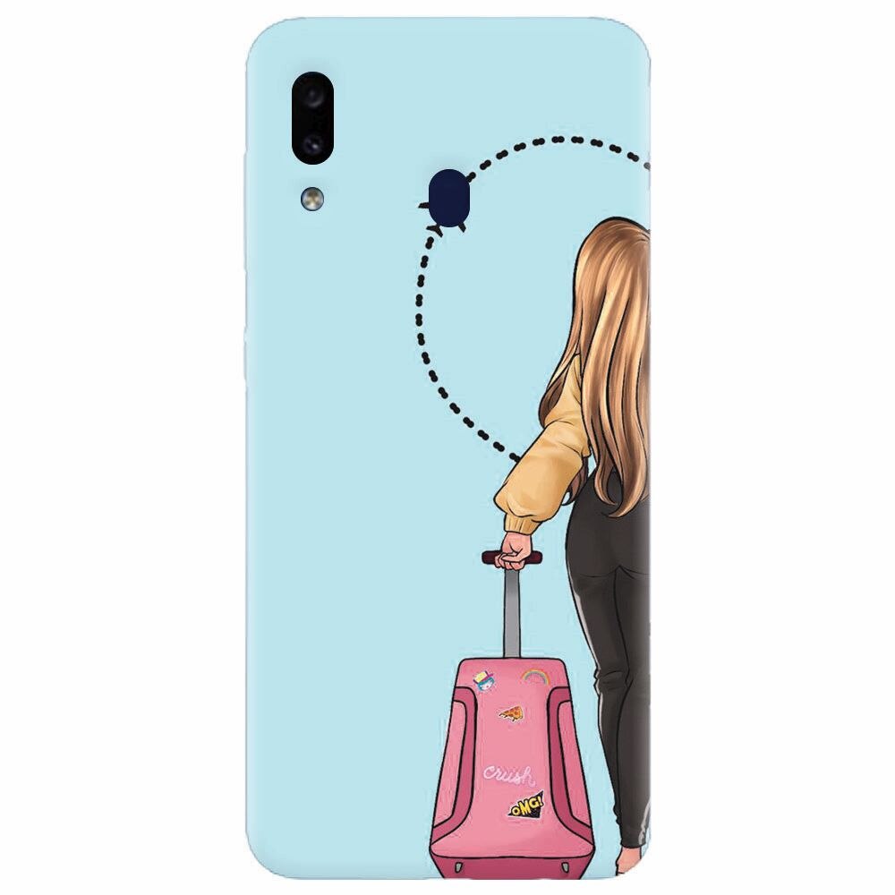 Husa silicon pentru Samsung Galaxy M20, Travel Girl
