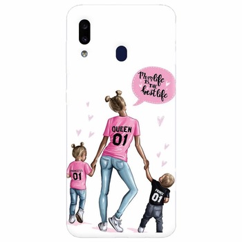 Husa silicon pentru Samsung Galaxy A20, Mom Life Husa silicon pentru Samsung Galaxy A20, Mom Life