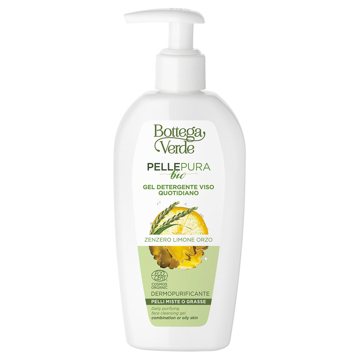 Gel de curatare zilnica cu extract de ghimbir - Pelle Pura Bio, 200 ML, Bottega Verde