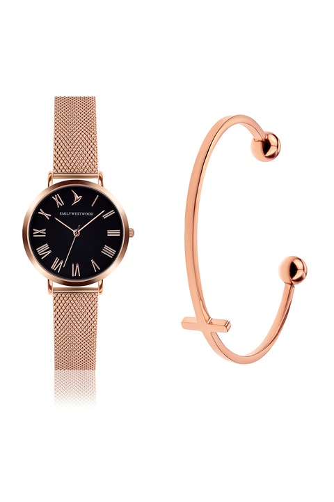 Emily Westwood, Комплект часовник и гривна, Rose Gold
