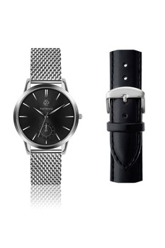 Paul McNeal, Ceas cu barete intersanjabile, Argintiu/Negru Paul McNeal, Ceas cu barete intersanjabile, Argintiu/Negru