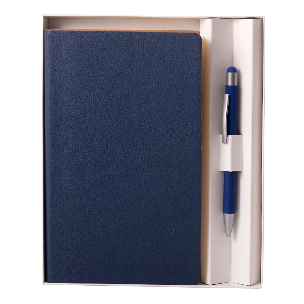 Set notes Flexi, 12,5x20 cm, liniat ivory, cu pix, albastru