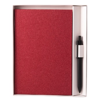 Set notes Natura, A5, liniat alb, cu pix, rosu Set notes Natura, A5, liniat alb, cu pix, rosu