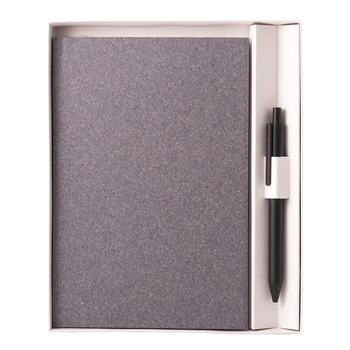 Set notes Natura, A5, liniat alb, cu pix, gri Set notes Natura, A5, liniat alb, cu pix, gri