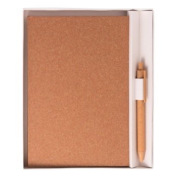 Set notes Natura, A5, liniat alb, cu pix, bej Set notes Natura, A5, liniat alb, cu pix, bej