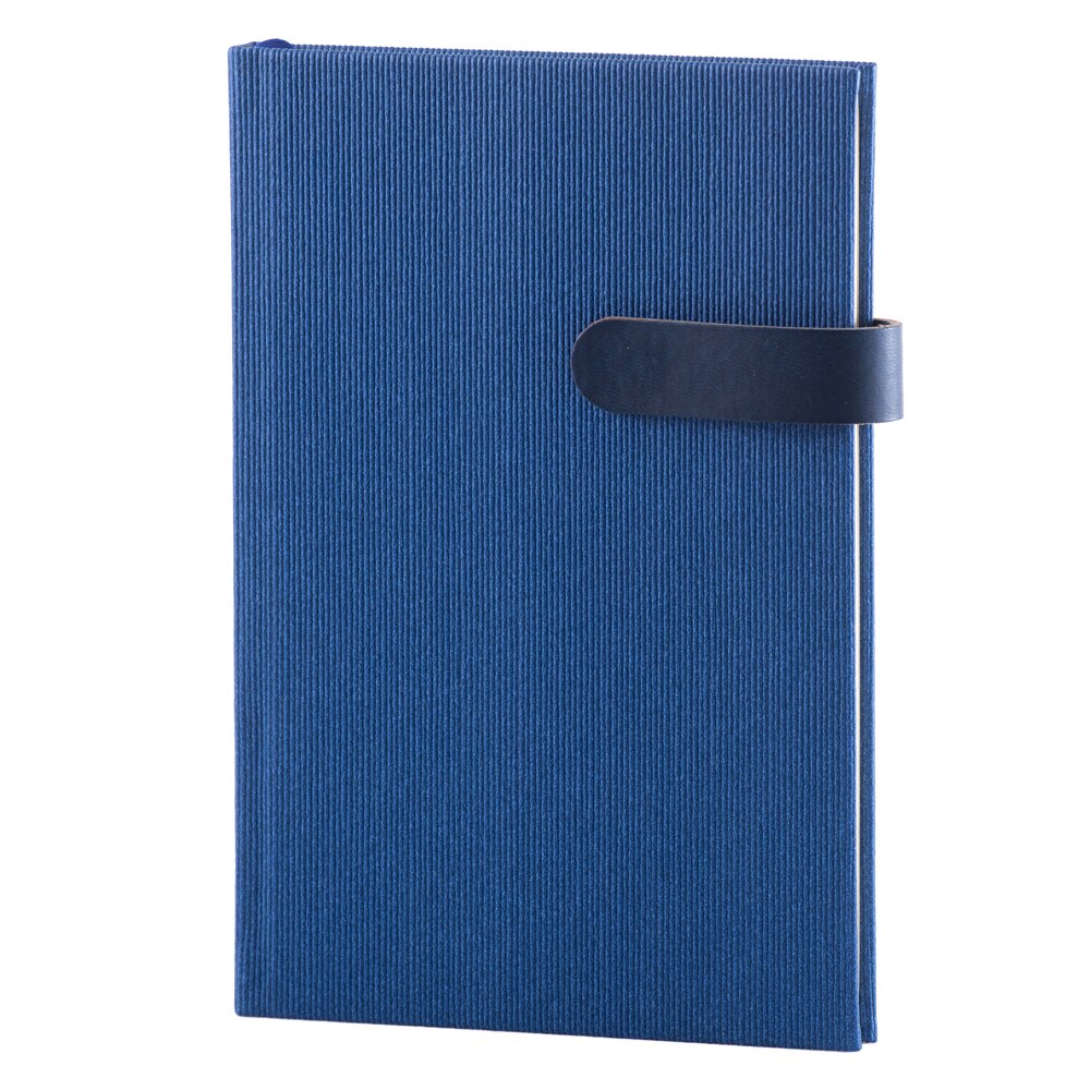 Notes Lux, piele, A5, liniat ivory, albastru