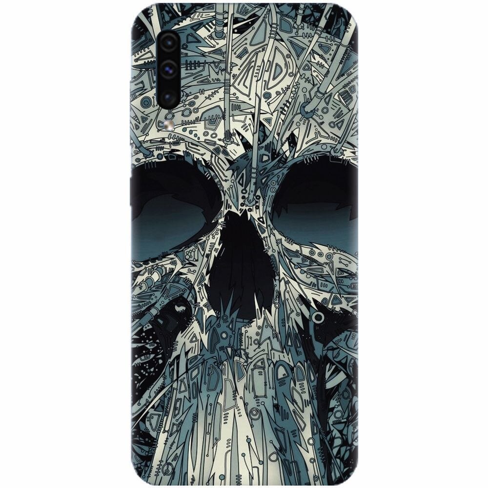 Husa silicon pentru Samsung Galaxy A70, Abstract Skull Artwork Illustration