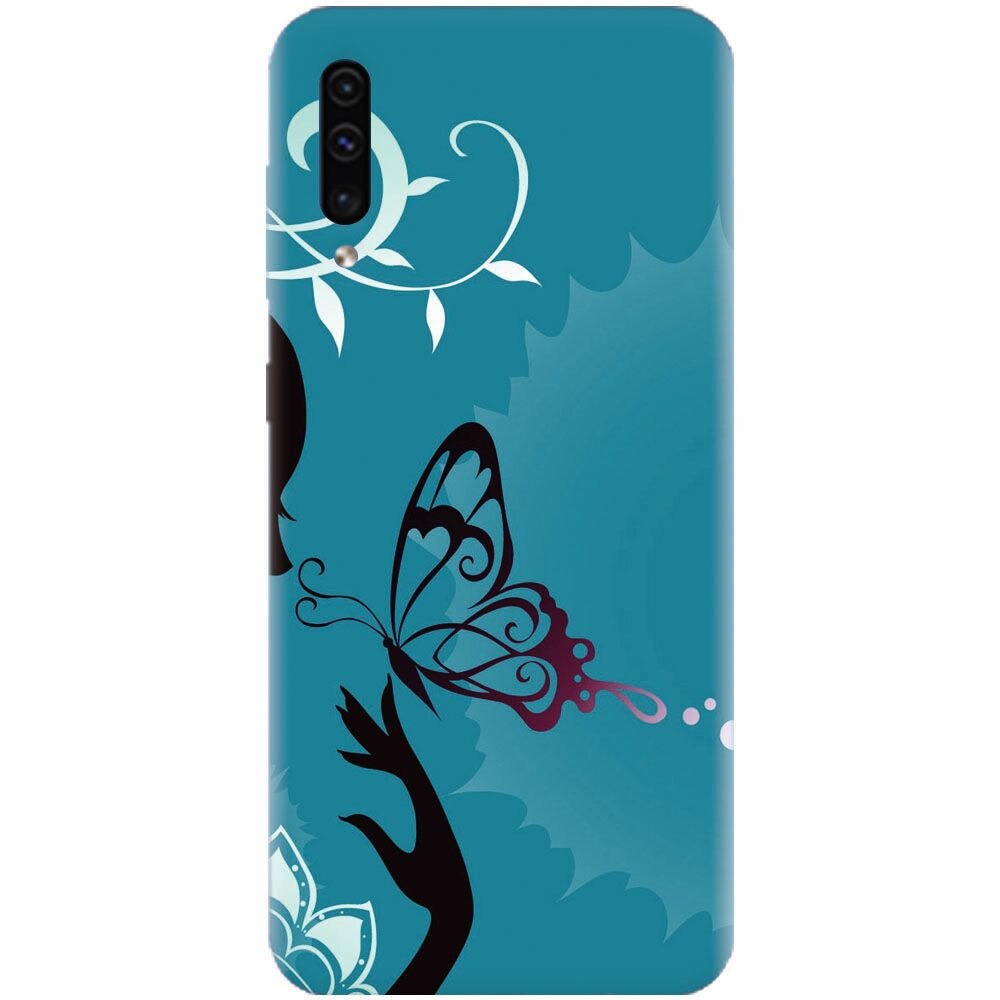 Husa silicon pentru Samsung Galaxy A70, Blue Butterfly