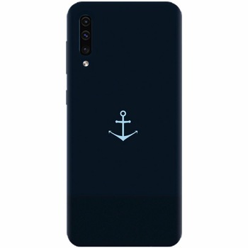 Husa silicon pentru Samsung Galaxy A70, Blue Navy Anchor Illustration Flat Husa silicon pentru Samsung Galaxy A70, Blue Navy Anchor Illustration Flat