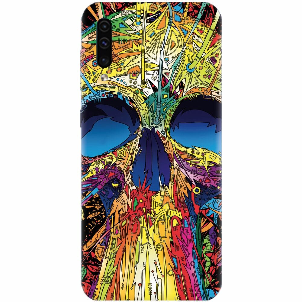 Husa silicon pentru Samsung Galaxy A70, Abstract Multicolored Skull