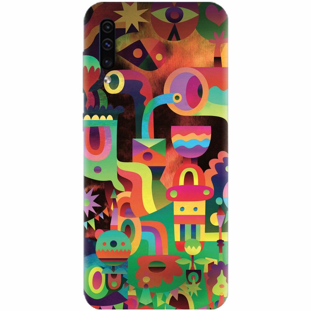 Husa silicon pentru Samsung Galaxy A70, Abstract Colorful Shapes