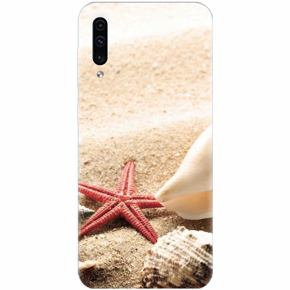 Husa silicon pentru Samsung Galaxy A70, Beach Shells And Starfish