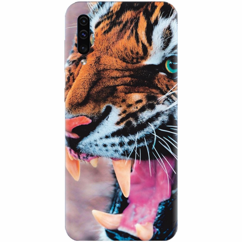 Husa silicon pentru Samsung Galaxy A70, Angry Tiger Teeth Fresh