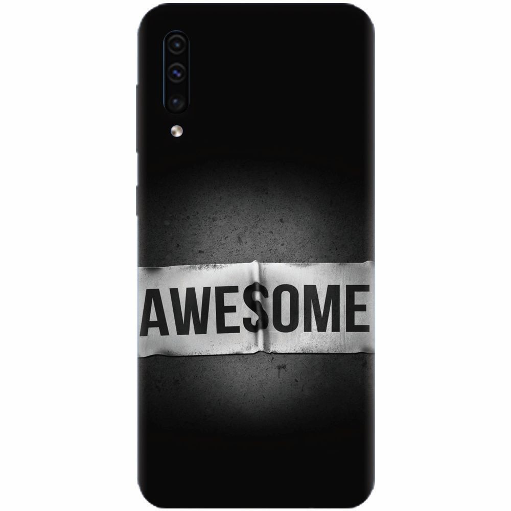 Husa silicon pentru Samsung Galaxy A70, Awesome Label Dark