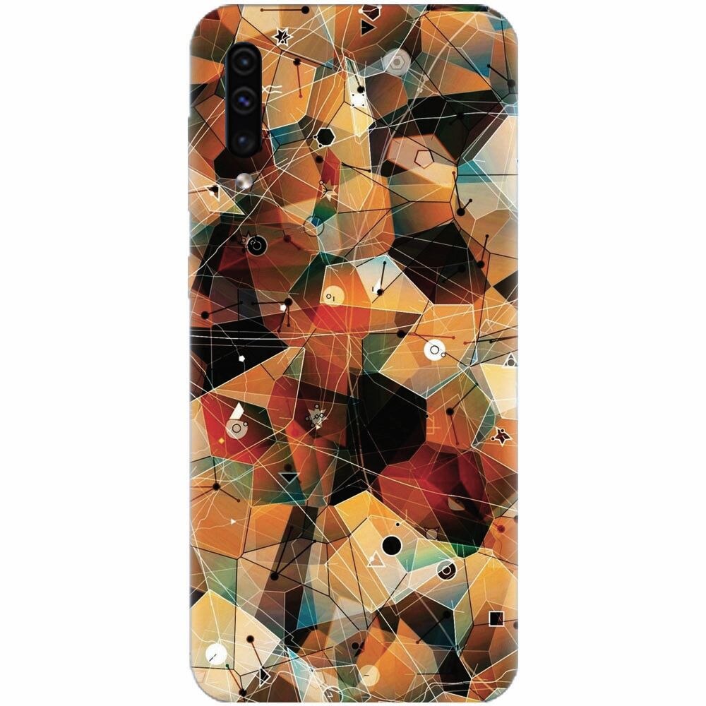 Husa silicon pentru Samsung Galaxy A70, Abstract Triangles Connected Lines