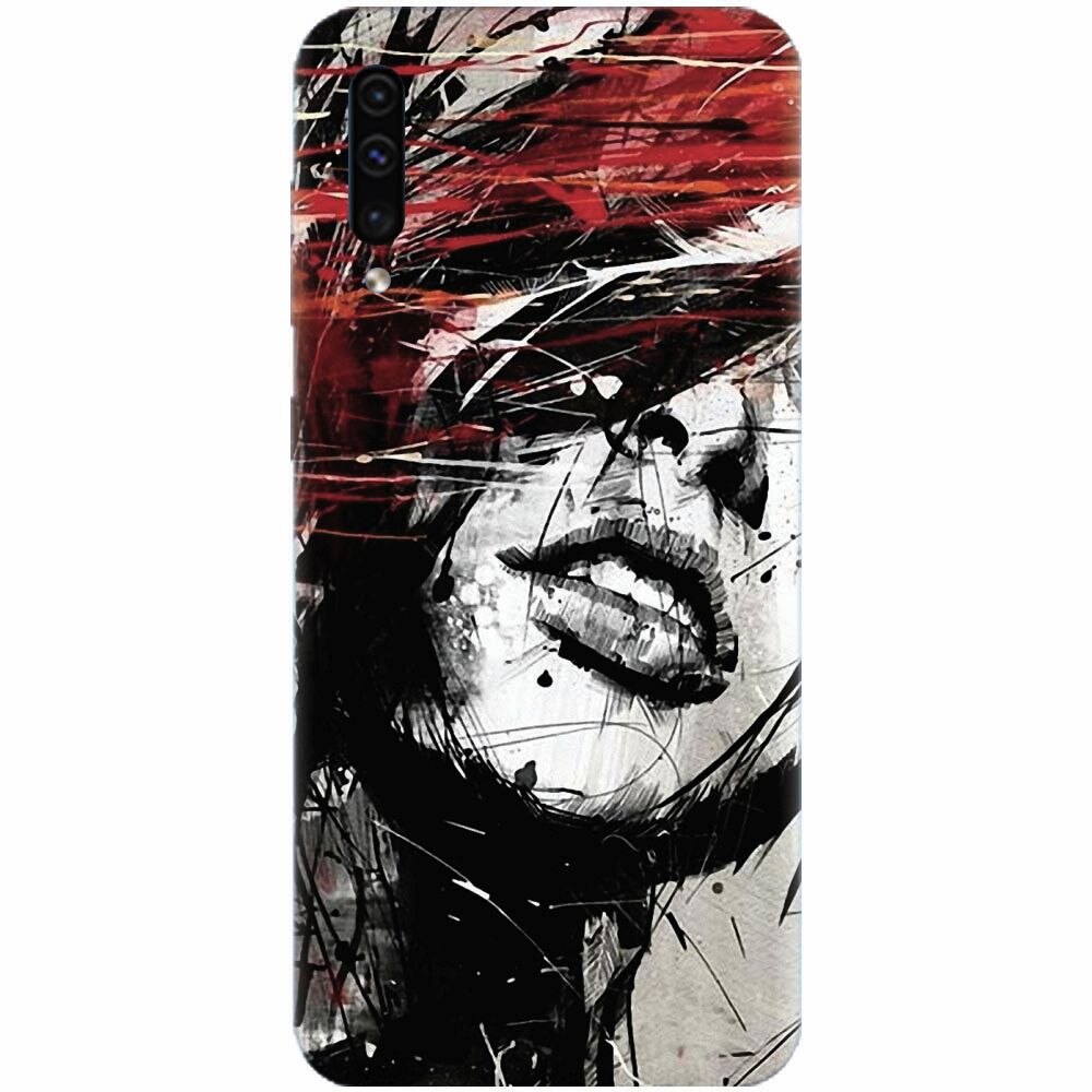 Husa silicon pentru Samsung Galaxy A70, Byroglyphics Woman Drawing