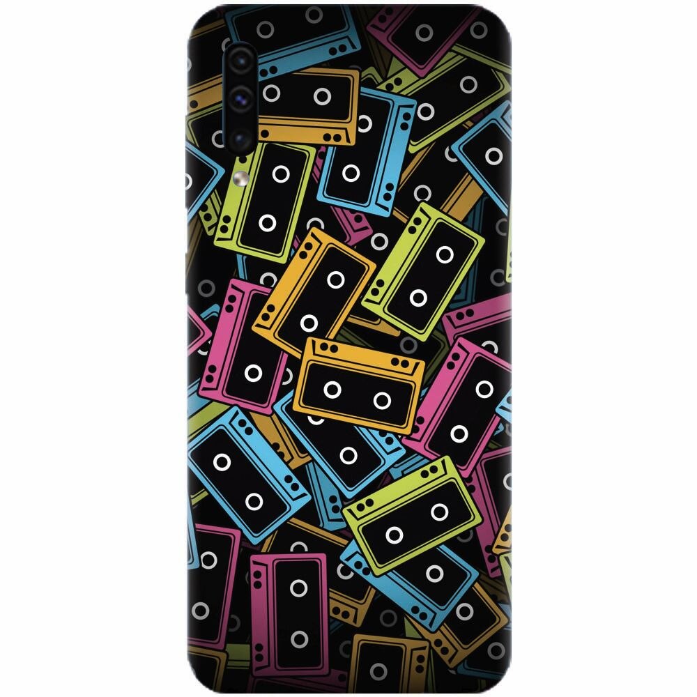 Husa silicon pentru Samsung Galaxy A70, Audio Cassette Color Vector
