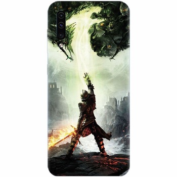 Husa silicon pentru Samsung Galaxy A70, Green Dragon Husa silicon pentru Samsung Galaxy A70, Green Dragon