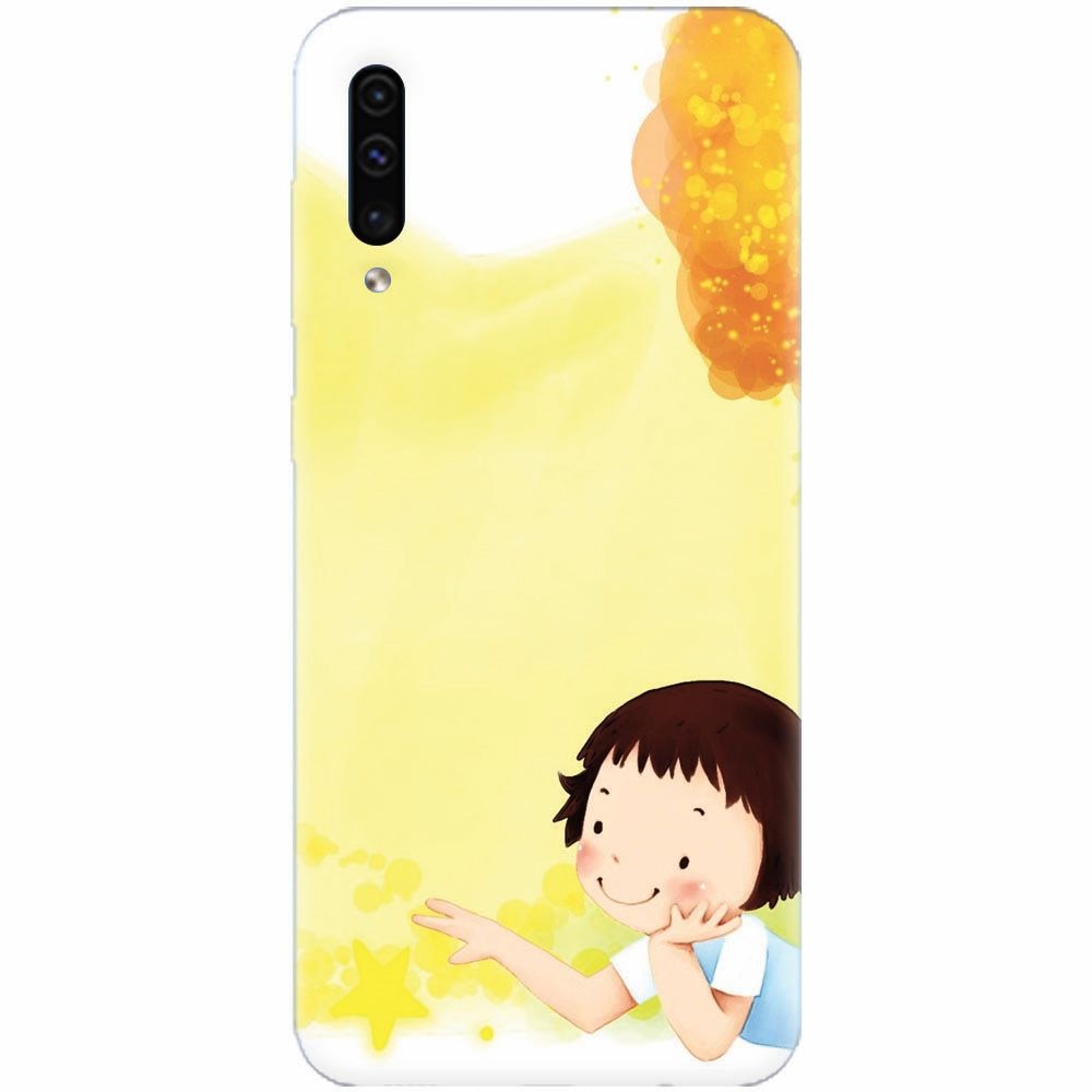Husa silicon pentru Samsung Galaxy A70, Child Autumn Paint Hd