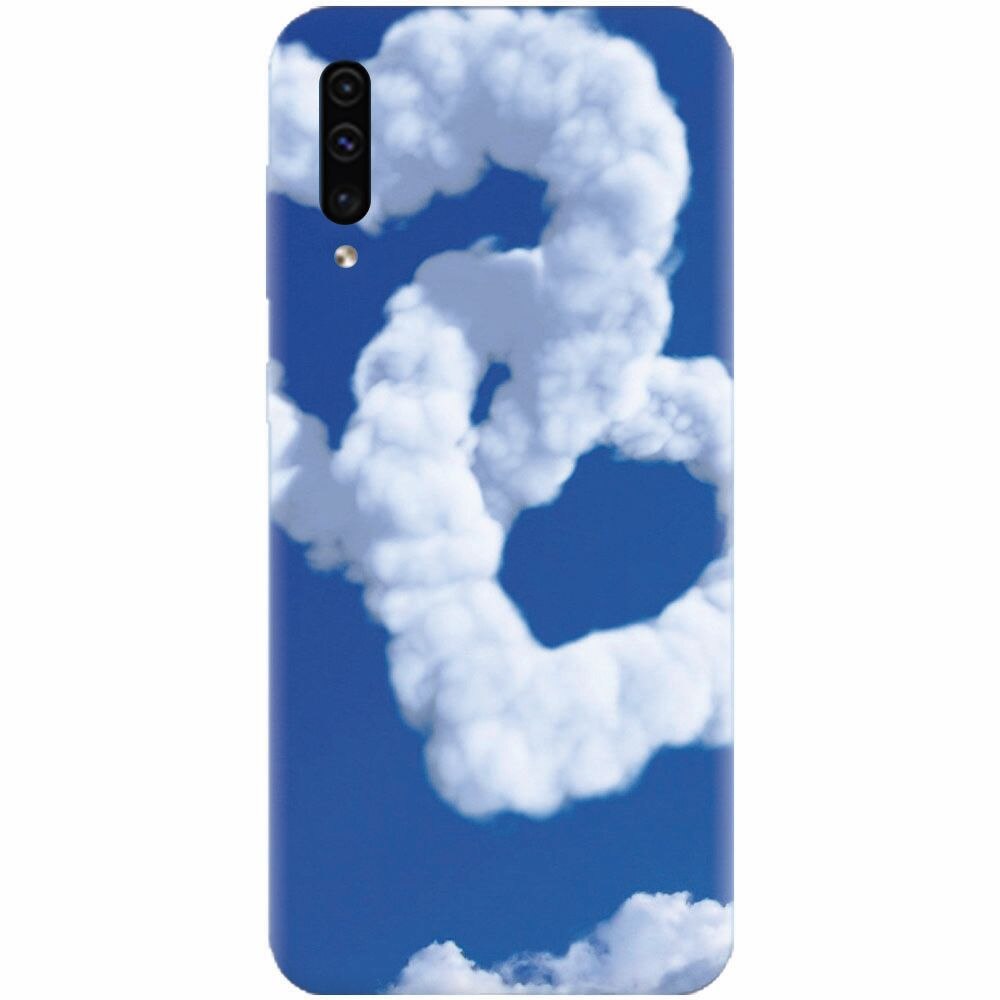 Husa silicon pentru Samsung Galaxy A70, Heart Shaped Clouds Blue Sky