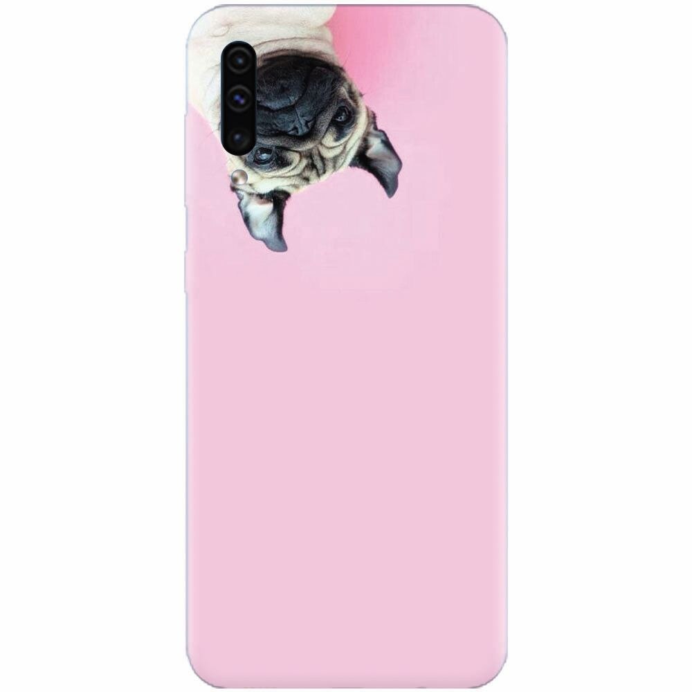 Husa silicon pentru Samsung Galaxy A70, Dog And Pink