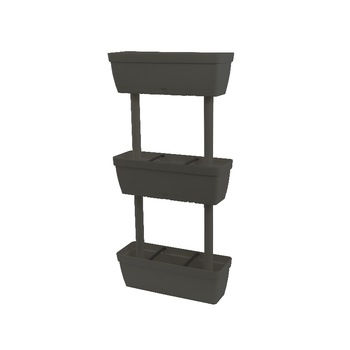 Set de ghiveci din plastic ArtPlast, jardiniera LoLego 3 nivele gri inchis Set de ghiveci din plastic ArtPlast, jardiniera LoLego 3 nivele gri inchis