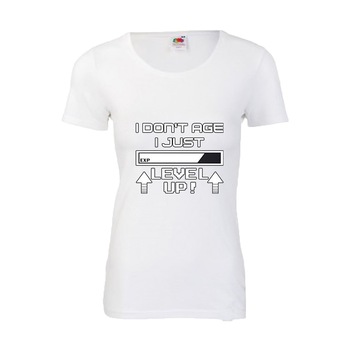 Tricou de dama personalizat Fruit of the loom I dont age,alb, S Tricou de dama personalizat Fruit of the loom I dont age,alb, S