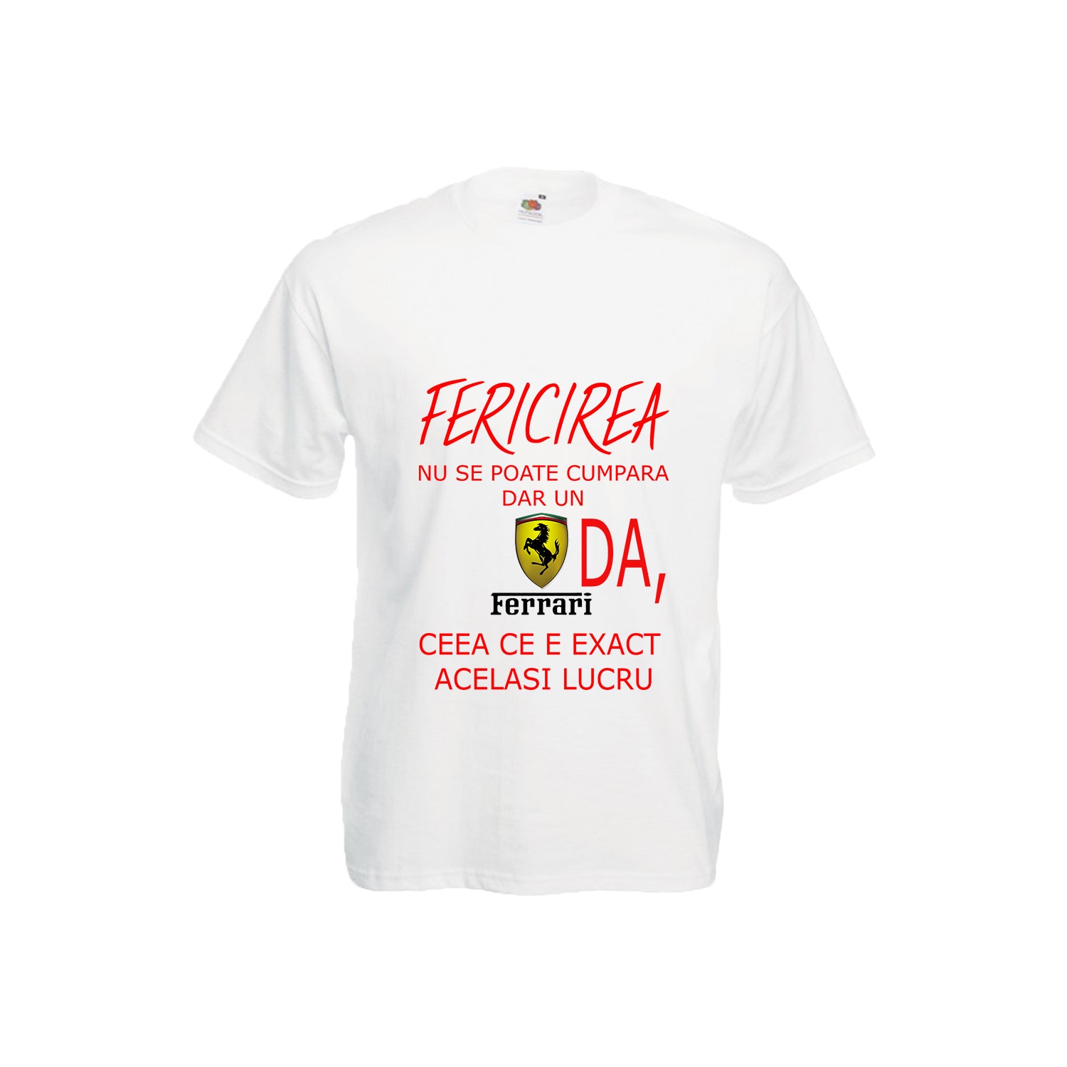 Tricou barbatesc personalizat Fruit of the loom Fericirea nu se poate cumpara, alb, M