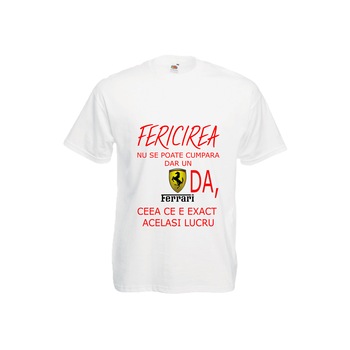 Tricou barbatesc personalizat Fruit of the loom Fericirea nu se poate cumpara, alb, 2XL Tricou barbatesc personalizat Fruit of the loom Fericirea nu se poate cumpara, alb, 2XL